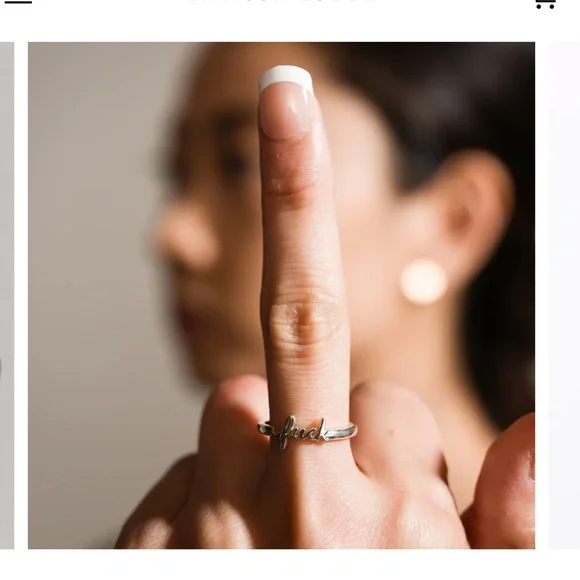 Solid 10k Gold F-bomb Script Ring - Picture 4 of 4